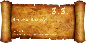 Brczko Bazsó névjegykártya